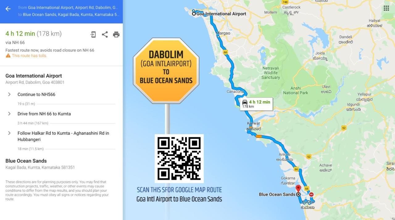 Blue Ocean Sands - On The Beach Kumta Ngoại thất bức ảnh